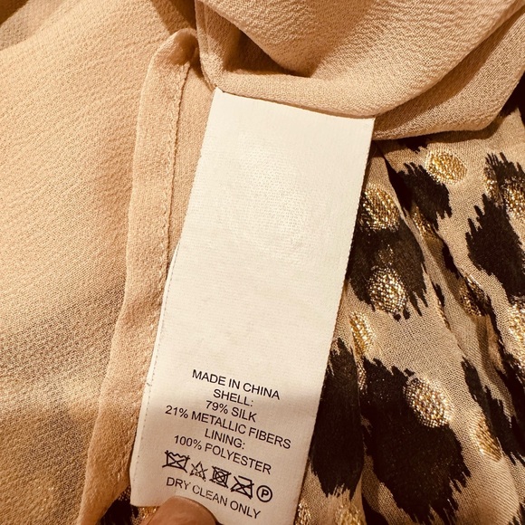 Kate Spade Sleeveless Silk Leopard Print Peplum Blouse Womens Size Large - Picture 14 of 14